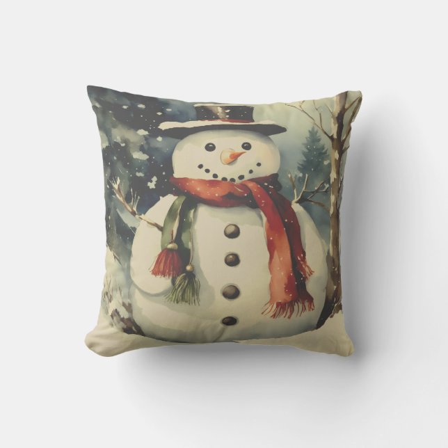Almofada Boneco de neve vintage  (Frente)