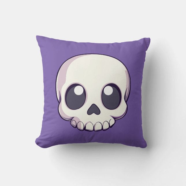 Almofada Bonita Cartoon Skull Halloween (Frente)