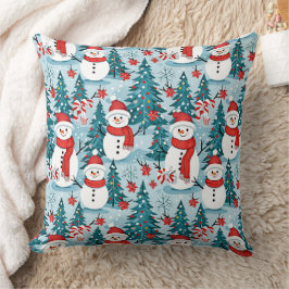 Almofada Bonita e Cozy Snowman Natal