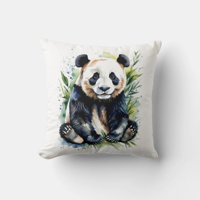 Almofada Bonita Watercolor Panda Bear (Frente)