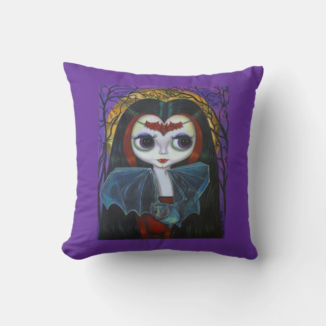 Almofada Bonitinha Vampira Bonita com Bat (Frente)