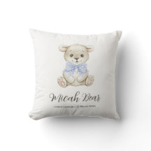 Bonito Aquarela Bear Urso Azul Arco Novato Present