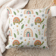 Bonito Aquarela Tartaruga e Padrão Arco-Íris