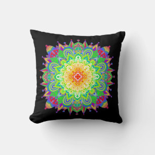Almofada Bonito Arco-Íris Colorido Mandala Abstrato Art