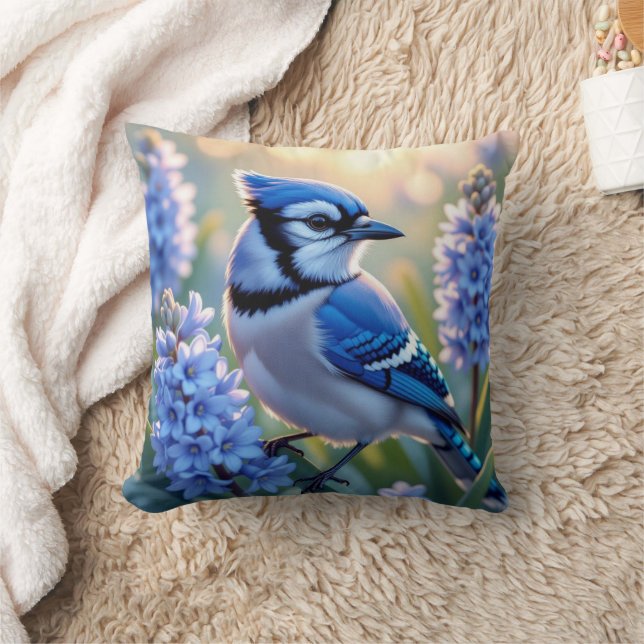 Almofada Bonito Blue Jay e Lilacs (Cobertor)