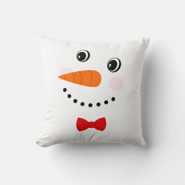 Almofada Bonito boneco de neve personalizado com Red Bowtie (Frente)