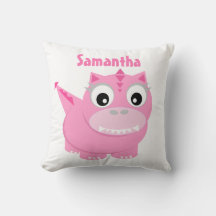 Bonito Dinossauro Cartoon Pink Crianças Nome Trave