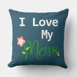 Almofada Bonito Eu Amo Minha Mãe Flor Azul