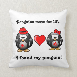 Almofada Bonito eu encontrei meu companheiro do pinguim
