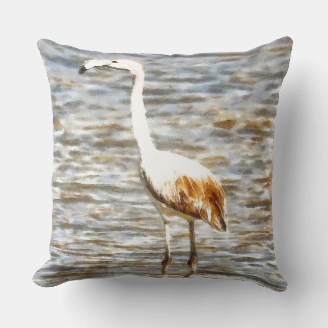 Almofada Bonito Flamingo Frazões Watercolor (Frente)