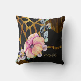 Almofada Bonito Glitter Dourada Impressão Animal Chamada Gl