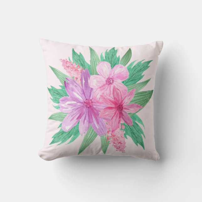 Almofada Bonito Grande Verde-Cor-de-rosa-claro Pastel Girly (Frente)