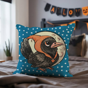 Almofada Bonito Halloween Raven Em Laranja Costume Moon Sta