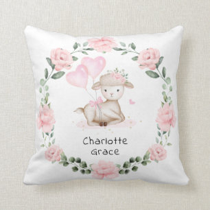 Almofada Bonito Lamb, rosa, creme-borboleta