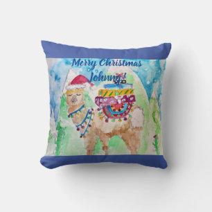 Almofada Bonito Llama Feliz Natal Garotos Cushion