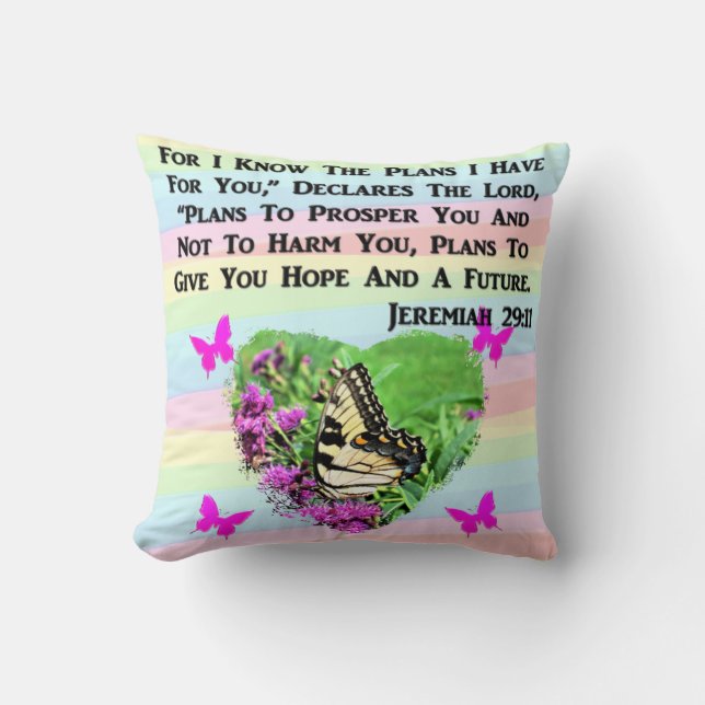 ALMOFADA BONITO MANTEIGA JEREMIAH 29:11 (Frente)