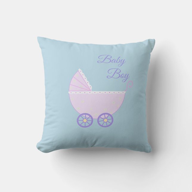 Almofada Bonito Menino Rolante em Turquesa (Frente)