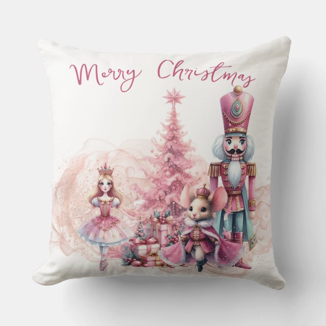 Almofada Bonito Natal Pink Nutcracker (Frente)