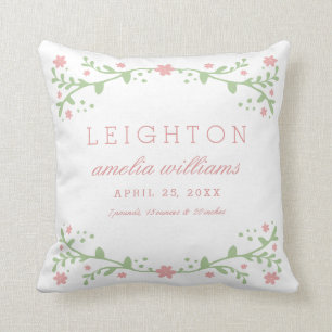 Almofada Bonito no travesseiro cor-de-rosa da informação 