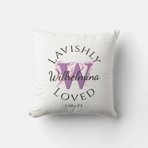 Almofada Bonito Nome do Monograma LAVISHLY AMADO Lilac W