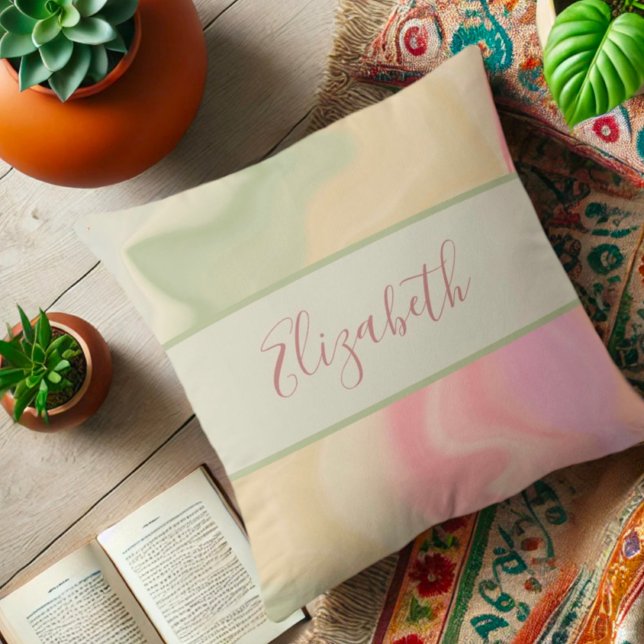 Almofada Bonito Pastel Rainbow Personalizado Moderno (Criador carregado)