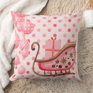 Almofada Bonito Pink Christmas Sleigh Com Pacote De Present