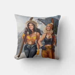 Almofada Bonito Pinup Girls Skiing