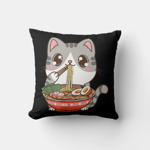 Almofada Bonito Ramen Cat Kawaii Anime Comida Japonês Menin