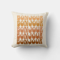 Bonjour French Hello Retro 70s Groovy Typografia