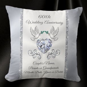 Almofada Bons personalizados 60 anos de oferta de Casamento