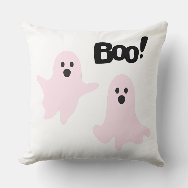 Almofada Boo Cute Halloween Pink Fantasmas Spooky (Frente)