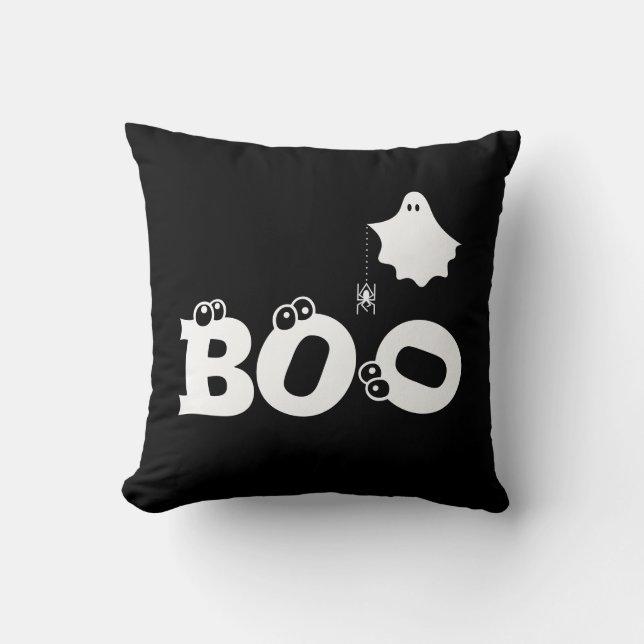 Almofada Boo Engraçado, Bonito Halloween Fantasma (Frente)