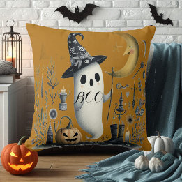 Almofada Boo Halloween Ghost Starry Night Half Jack