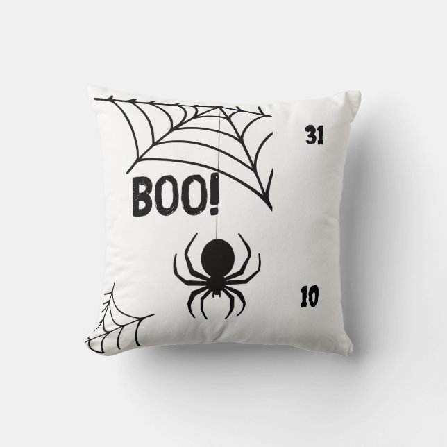 Almofada BOO! Spider & Web Halloween Throw Pillow (Frente)