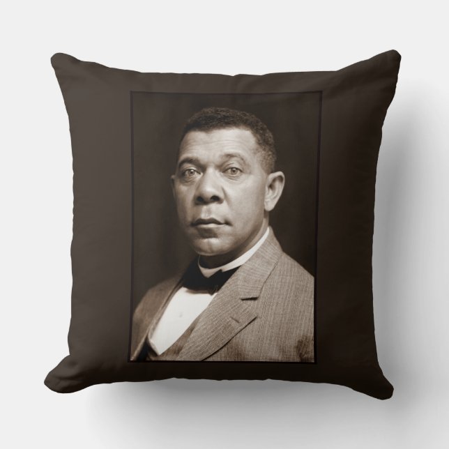 Almofada Booker Washington: Educador Afro-Americano (Frente)