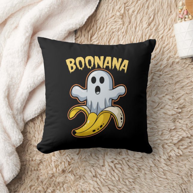 Almofada Boonana Cute Ghost Banana Halloween (Cobertor)