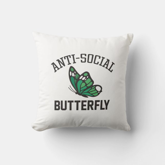 Almofada Borboleta antissocial (Frente)