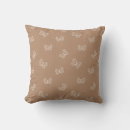 Almofada Borboleta Boho Moderna Menina Neutra Marrom Bege