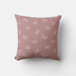 Almofada Borboleta Boho Moderno Bebê Menina Rosa Mauve Suav