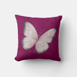 Almofada borboleta brilho rosa
