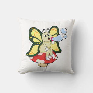 Almofada Borboleta com bolhas de sabão