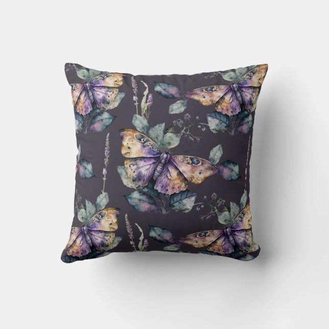 Almofada Borboleta de Aquarela Puro Elegante Ilustrada (Verso)