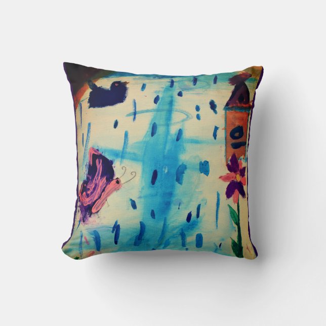 Almofada Borboleta em um dia chuvoso (Frente)