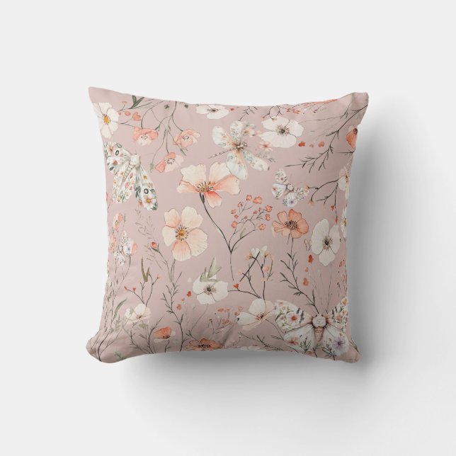 Almofada Borboleta Floral Boho Wildflower (Frente)