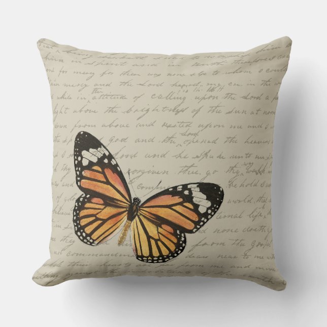 Almofada Borboleta Laranja (Frente)