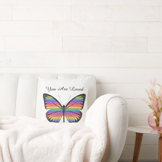 Almofada Borboleta Você É Travesseiro decorativo Adorada (Sofá)