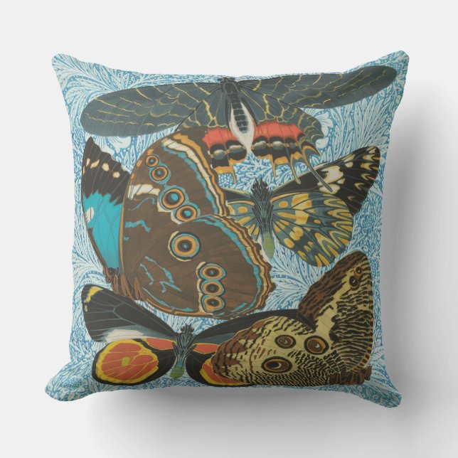 Almofada Borboletas da Vintage francesa Ilustração-2 (Frente)