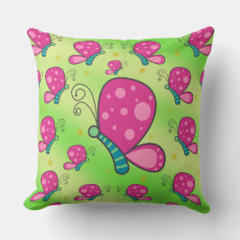 Almofada Borboletas de cor doce e de algodão