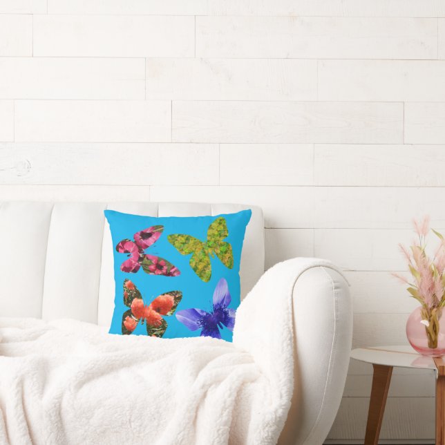 Almofada Borboletas Feitas De Flores, Cushion (Sofá)
