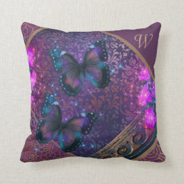 Almofada Borboletas Românticas Roxas Travesseiro decorativo